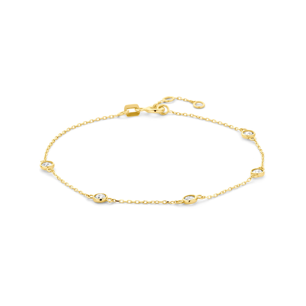 Armband Zirkonia 17 - 18 - 19 cm 14K Gelbgold
