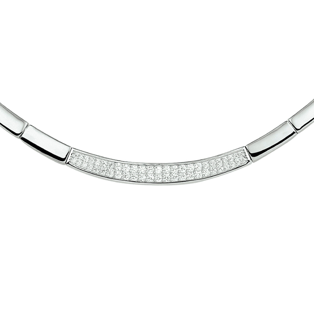 Zirkonia-Halskette 6,5 mm 43 + 3 cm Silber rhodiniert