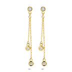 oorhangers zirkonia 35 mm 14K geelgoud