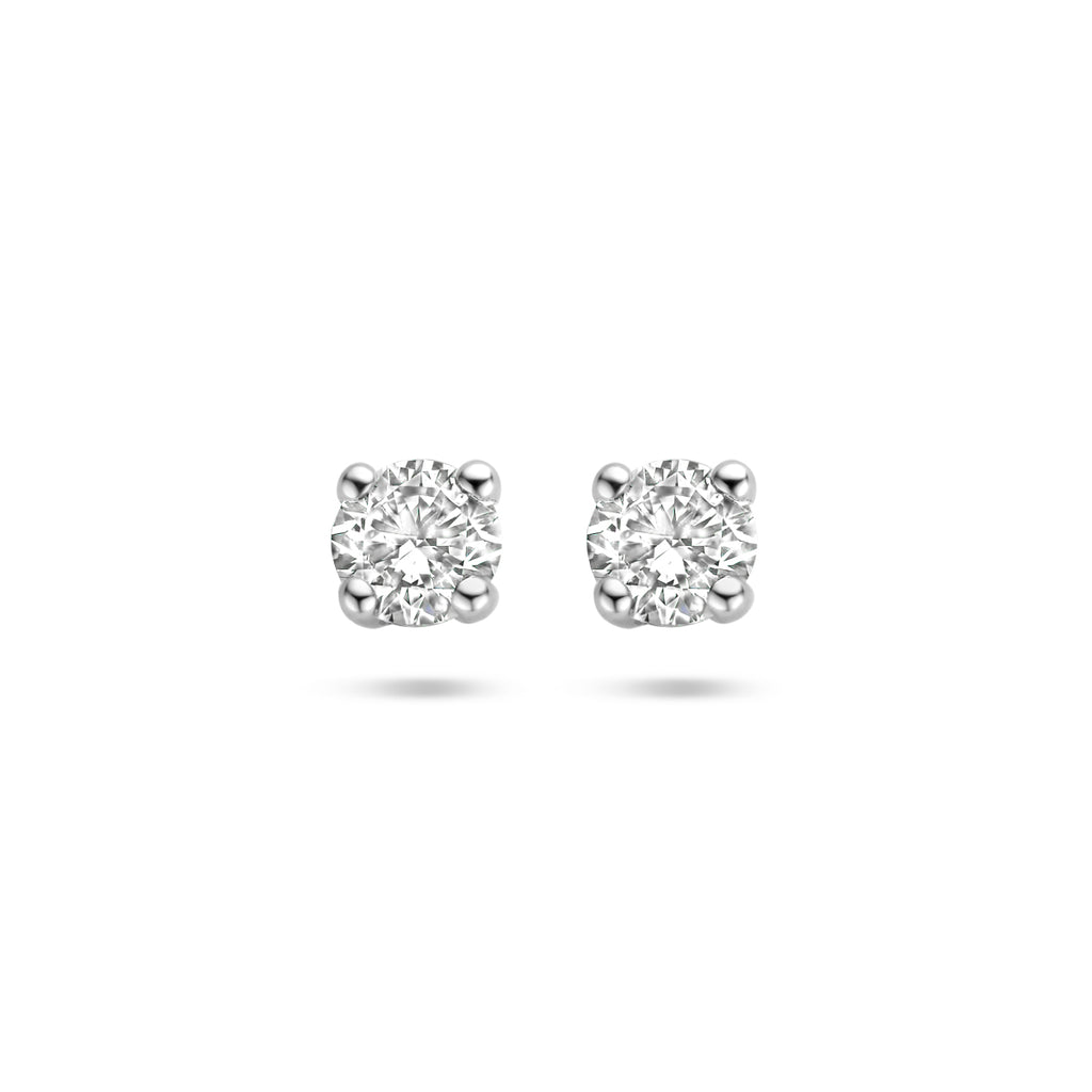 oorknoppen lab grown diamant 0.50ct (2x 0.25ct) h si 14K witgoud met palladium