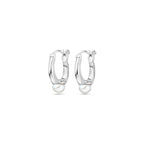 Ohrringe Perle 20 mm rhodiniertes Silber