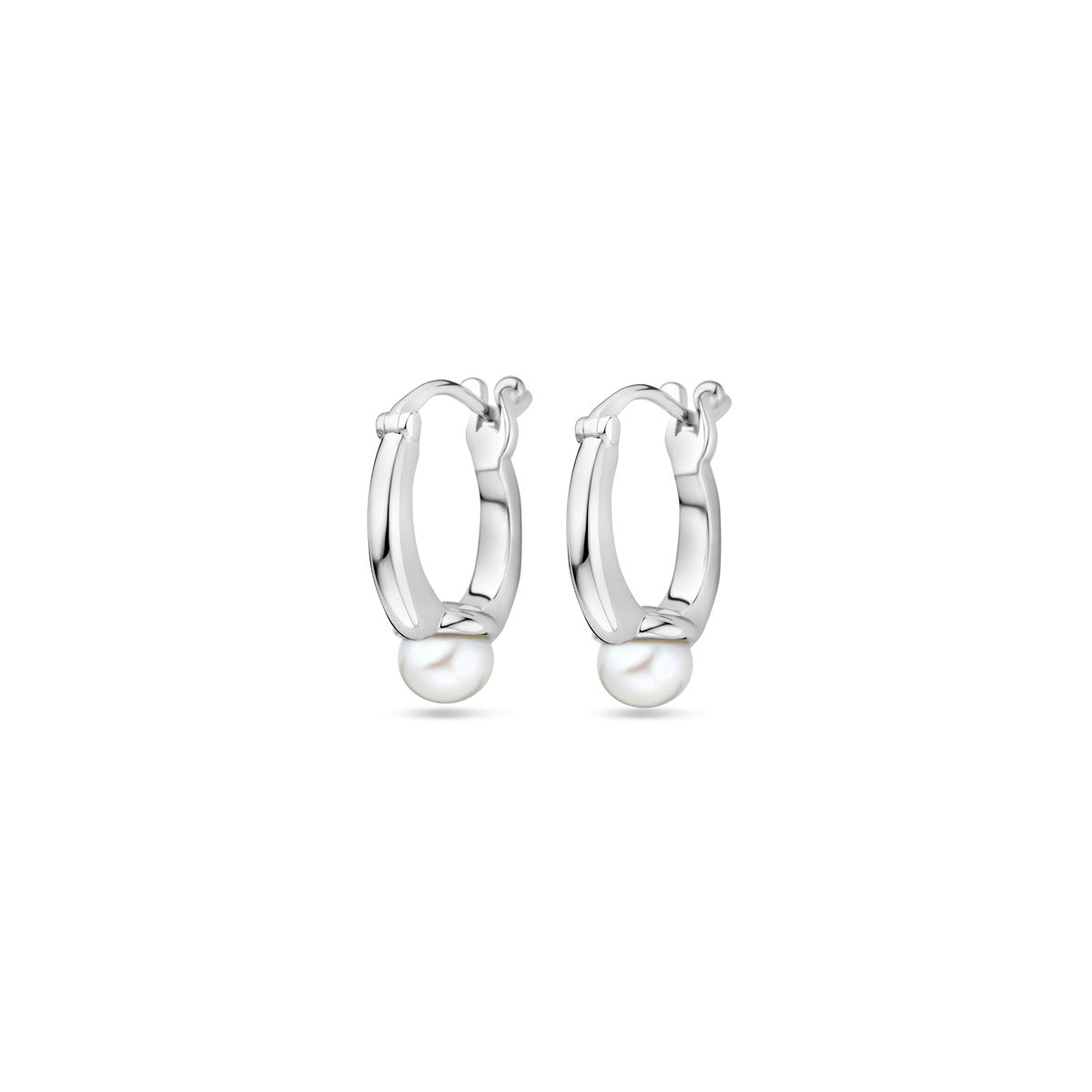Ohrringe Perle 20 mm rhodiniertes Silber