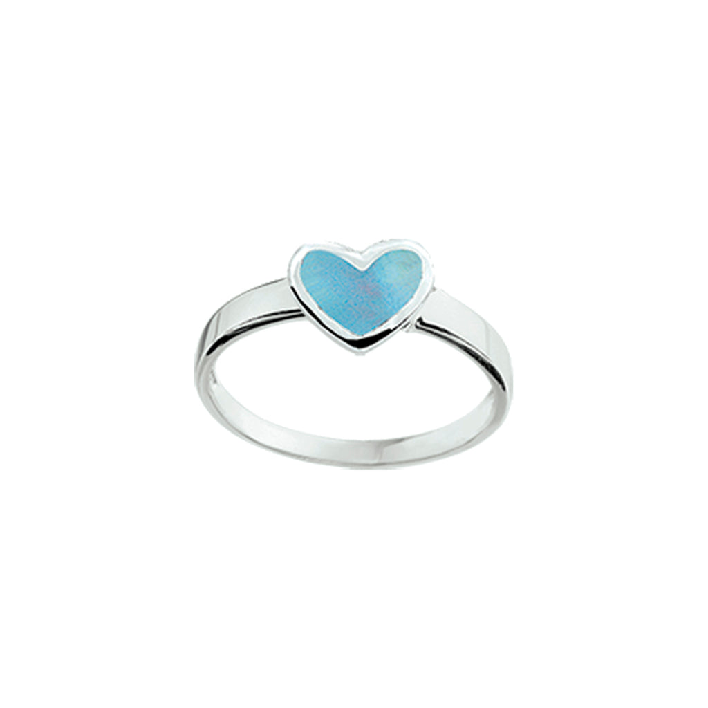ring hart zilver wit