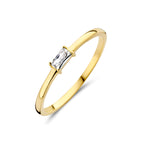 Ring mit Geburtsstein-Zirkonia April 14K Gelbgold
