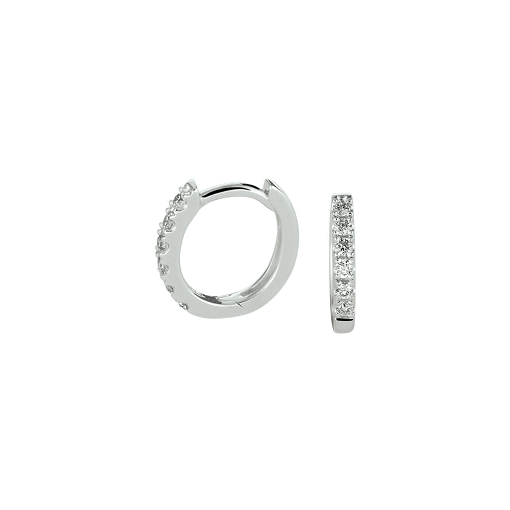 klapoorringen diamant 0.10ct (2x0.05ct) g si 14K witgoud