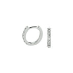 klapoorringen diamant 0.10ct (2x0.05ct) g si 14K witgoud