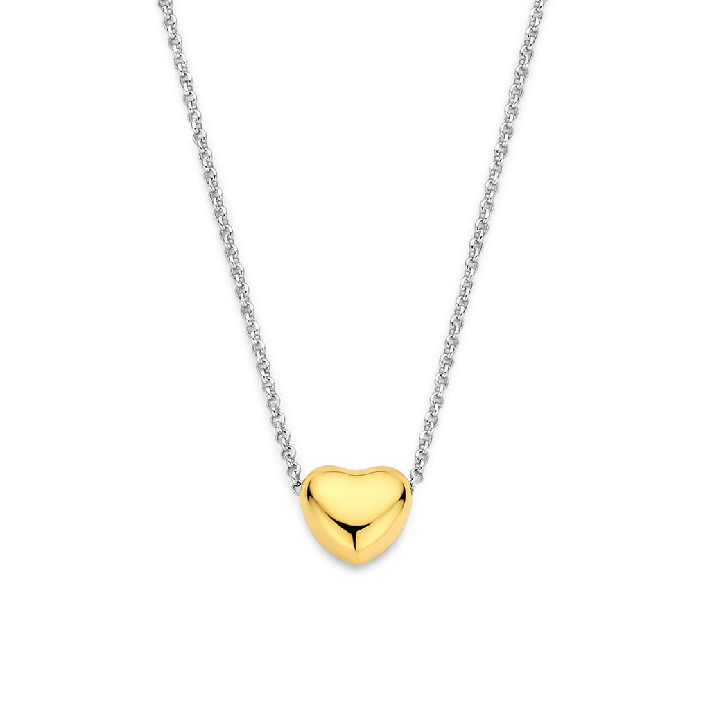 collier hart 1,5 mm 40 + 5 cm 3 micron zilver verguld (geel/rhodium)