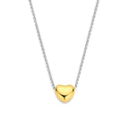 collier hart 1,5 mm 40 + 5 cm 3 micron zilver verguld (geel/rhodium)
