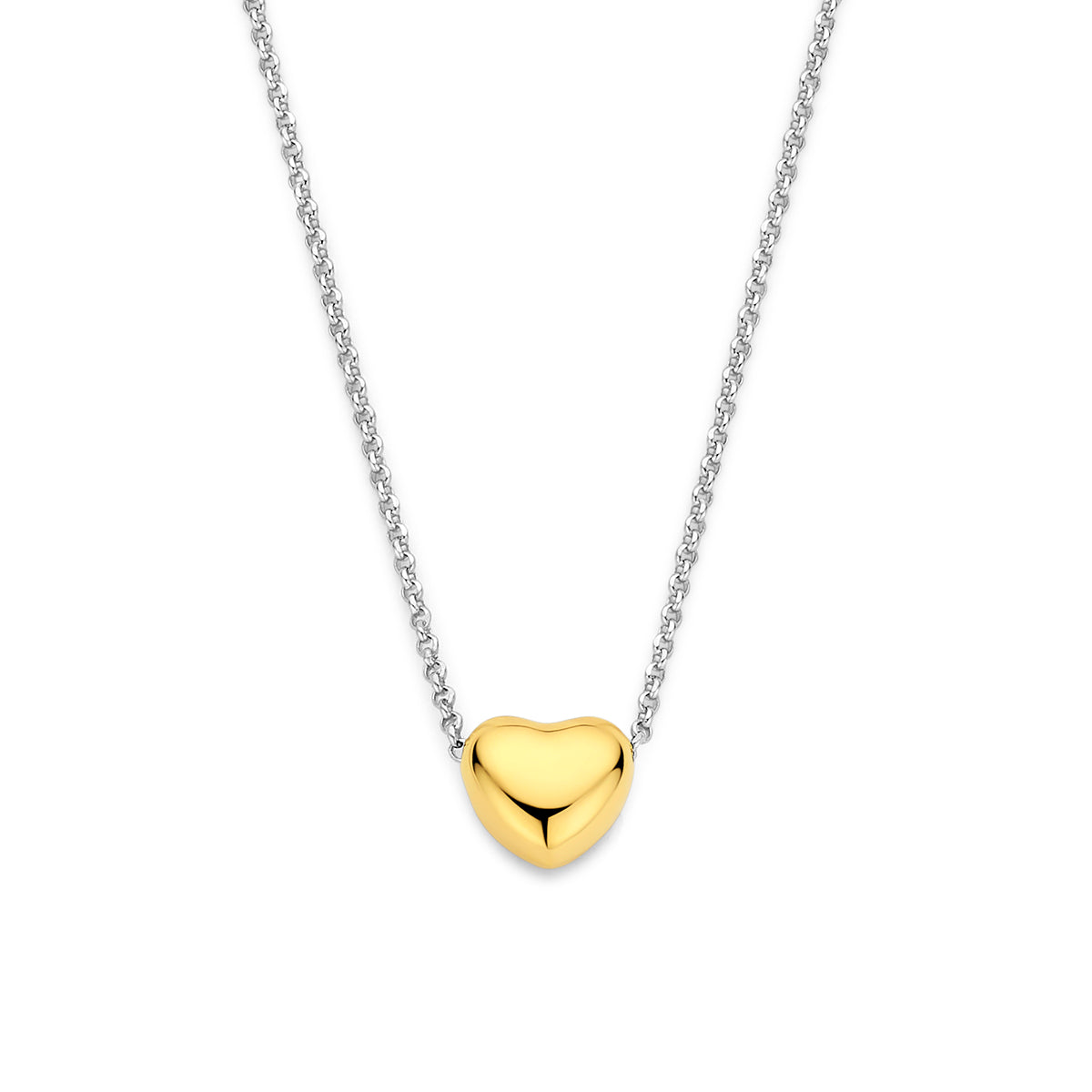 collier hart 1,5 mm 40 + 5 cm 3 micron zilver verguld (geel/rhodium)