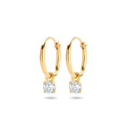 Ohrringe mit Anhänger Zirkonia 14K Gelbgold