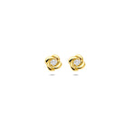 oorknoppen zirkonia 6,5 mm 14K geelgoud