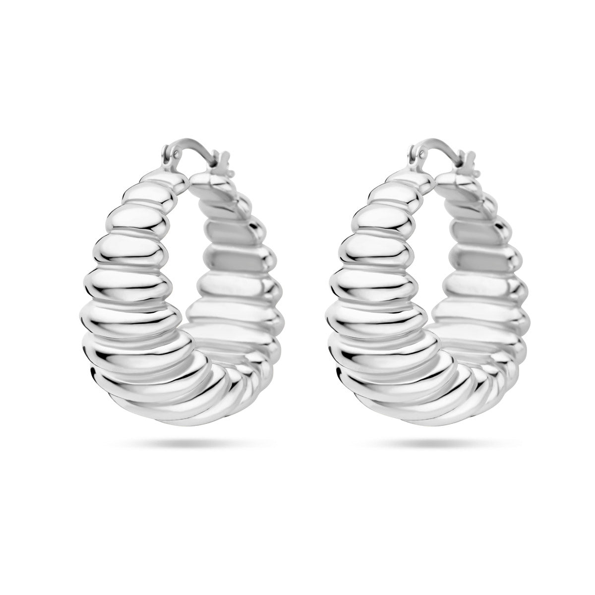 Ohrringe 34 mm Silber rhodiniert