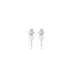 oorbellen zirkonia 25 mm zilver gerhodineerd