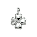 hanger klavertje zirkonia 11,5 mm zilver gerhodineerd