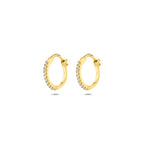 oorringen zirkonia buis 1 mm 14K geelgoud