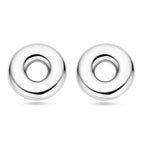 runde Ohrstecker 32 mm Silber rhodiniert