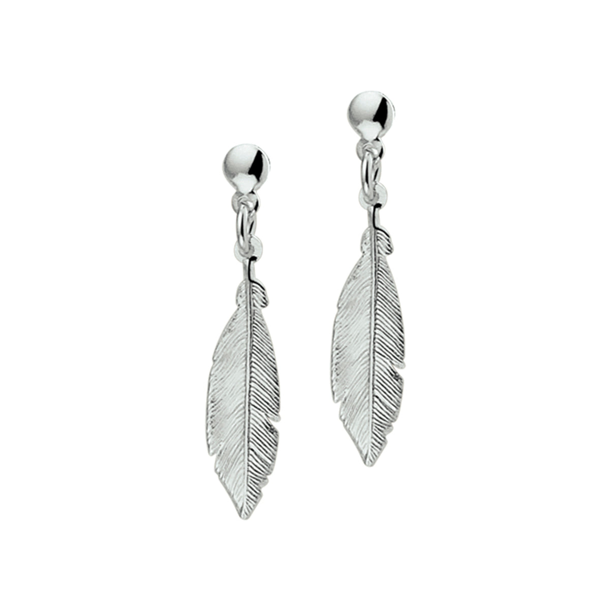 Ohrhänger Feder 28 mm Silber rhodiniert