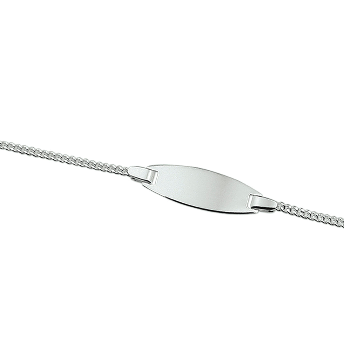 Gravurarmband Gourmette 8 mm 11 - 13 cm Silber rhodiniert