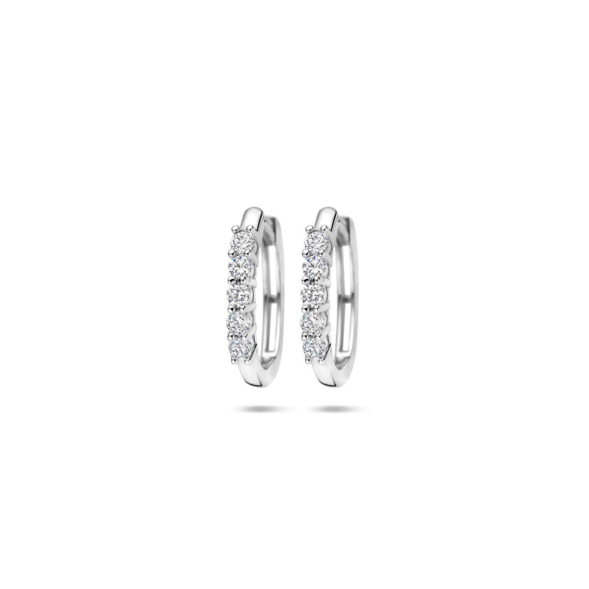 klapoorringen zirkonia 15 mm zilver gerhodineerd