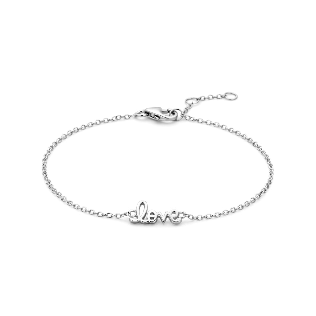 Armband Love 16,5 - 17,5 - 18,5 cm Sterlingsilber rhodiniert