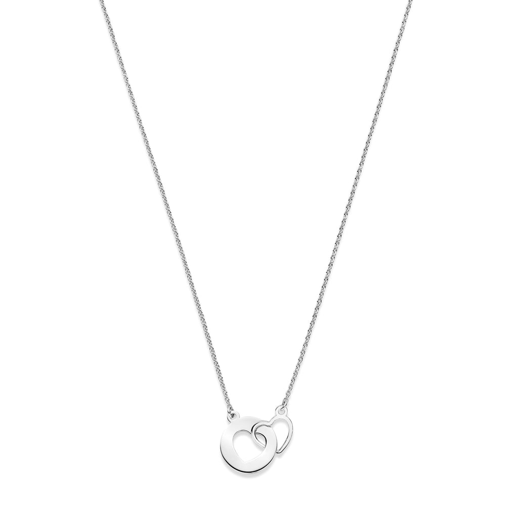 Halskette Herzen 1,3 mm 41 + 4 cm Silber rhodiniert