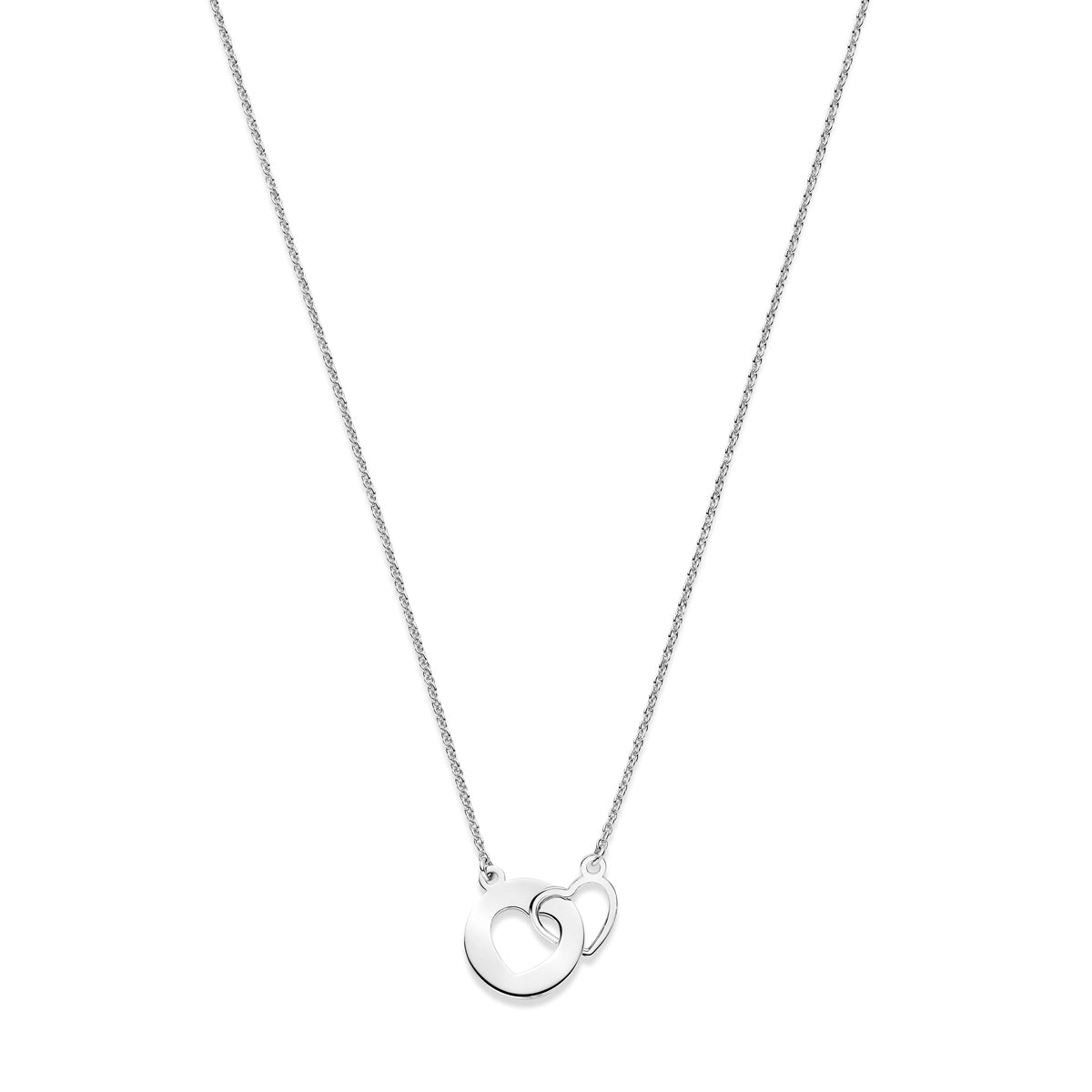Halskette Herzen 1,3 mm 41 + 4 cm Silber rhodiniert