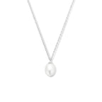 collier parel 41 + 4 cm zilver gerhodineerd