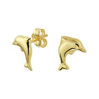 Delfin-Ohrstecker aus 14-karätigem Gelbgold