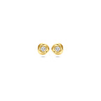 oorknoppen lab grown diamant 0.10ct (2x 0.05ct) f vs 5 mm 14K geelgoud - rond