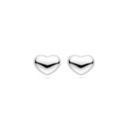Ohrstecker Herz 13 mm Silber rhodiniert