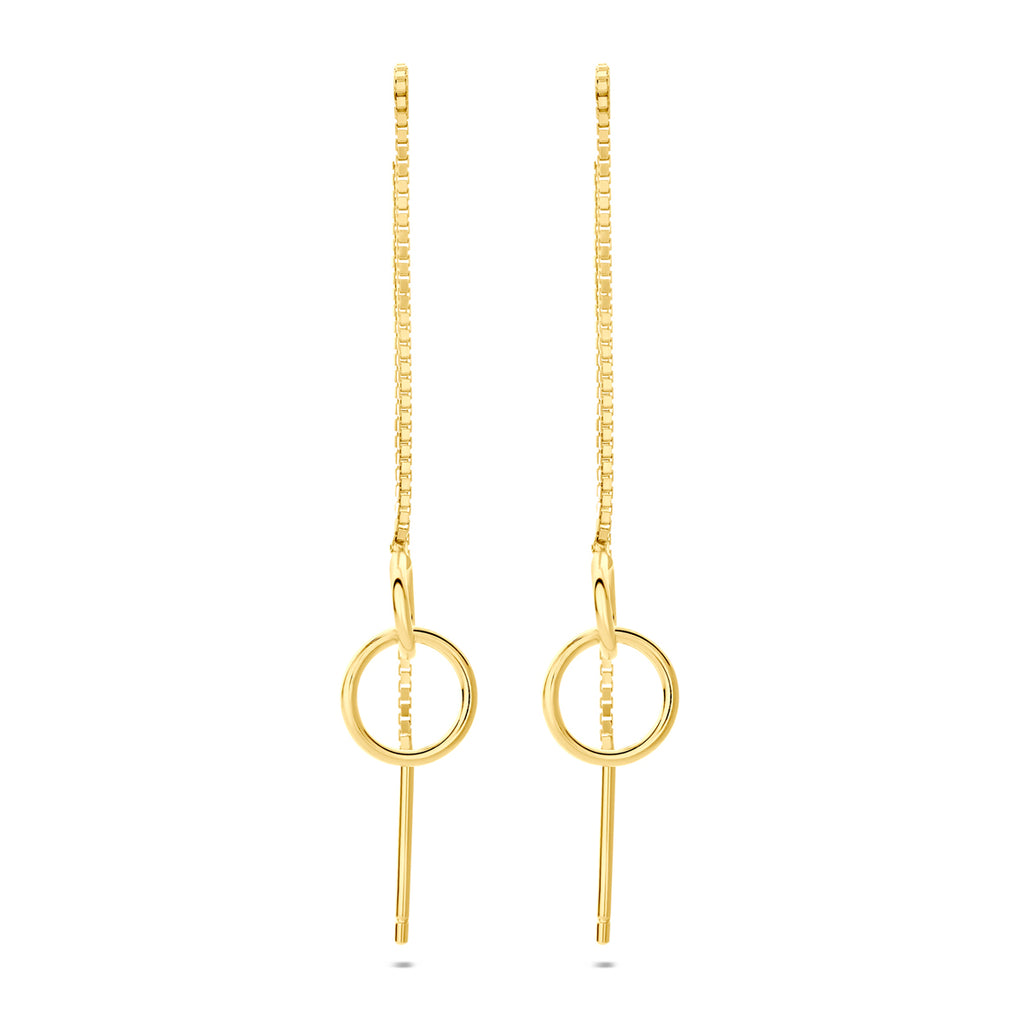doortrekoorbellen ringetjes 95 mm 1 micron zilver verguld (geel) - rondje,bolletje,ringetje,draad