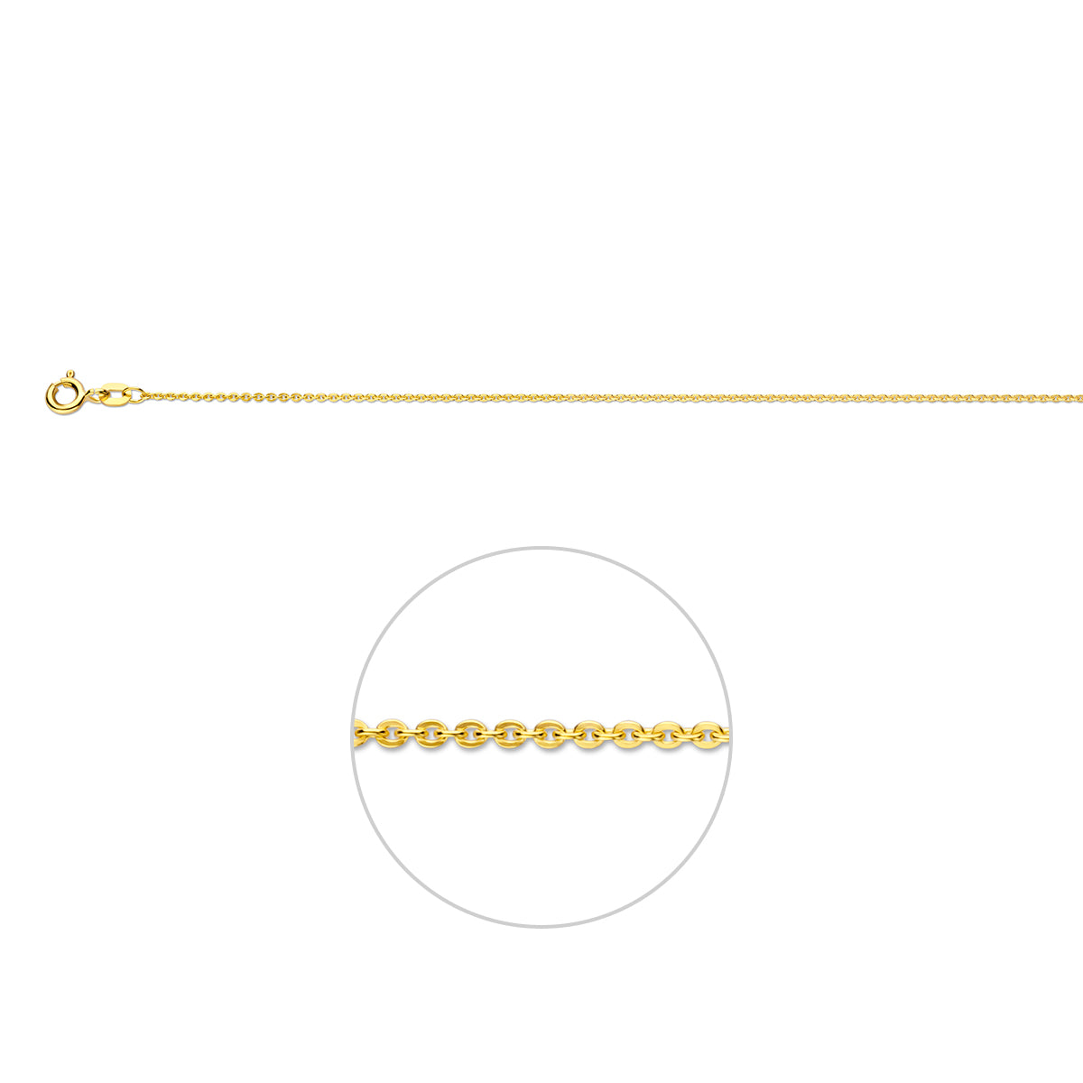 9k Ankerkette flach 1,2 mm 9K gelb