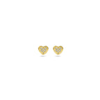 oorknoppen hart diamant h si 14K geelgoud
