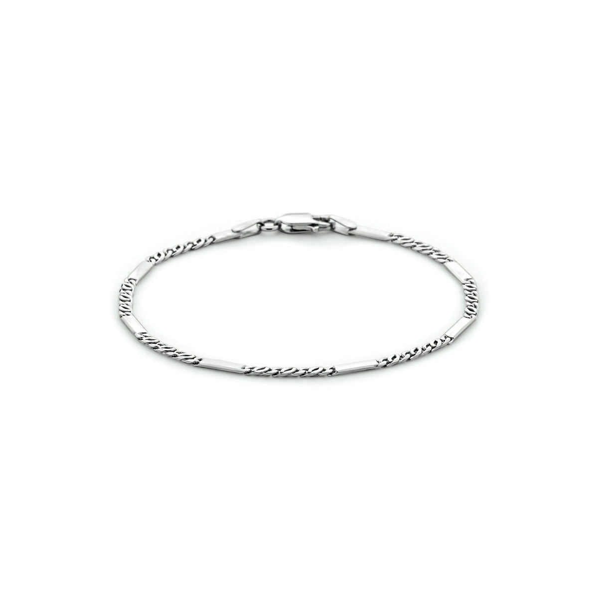 Falkenauge-Armband mit Abstandshalter 2,3 mm Silber rhodiniert