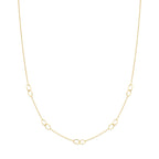 collier ovaaltjes 43 + 2 cm 14K geelgoud - ovaal