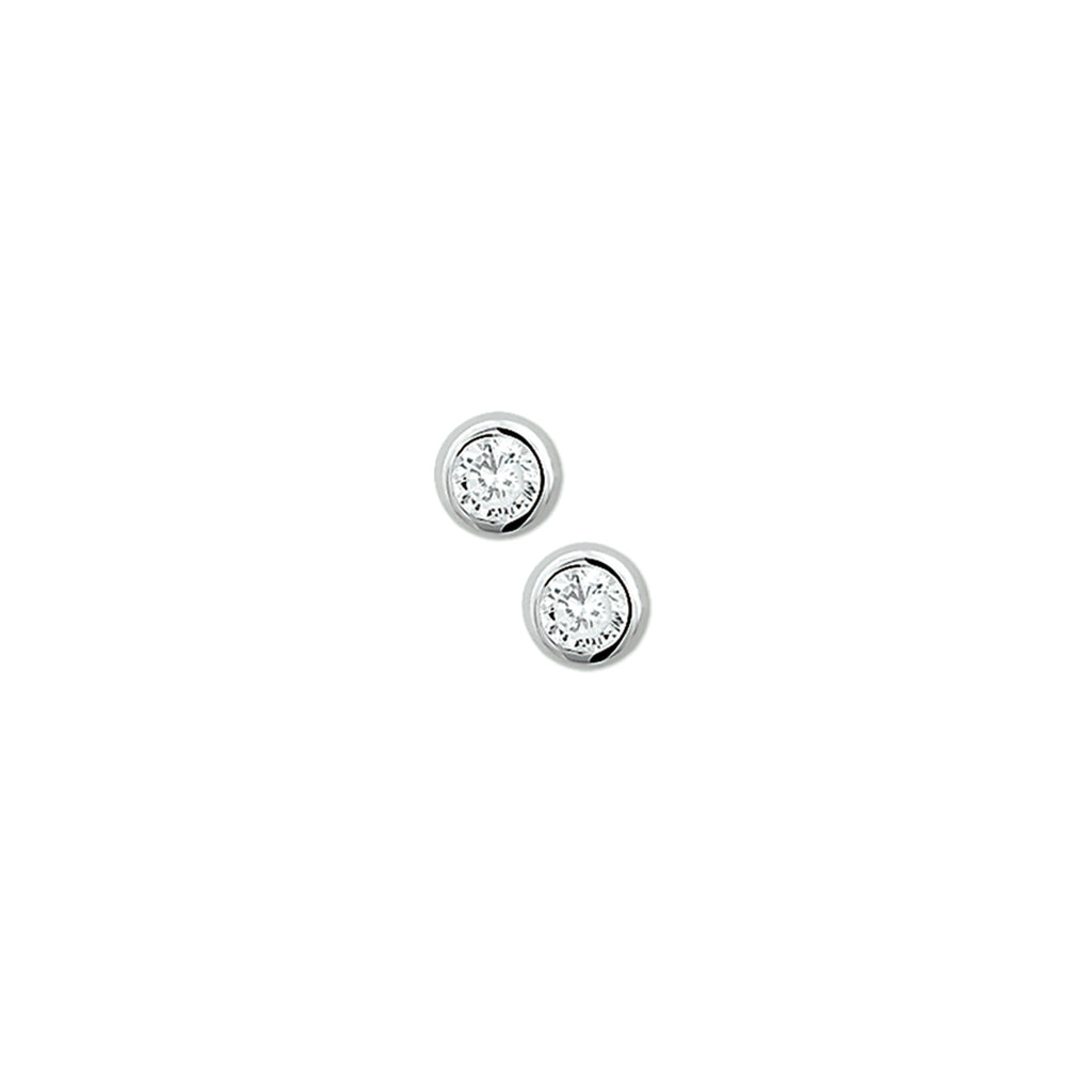 oorknoppen zirkonia zilver gerhodineerd