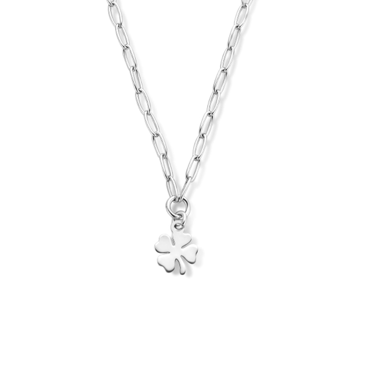 Halskette Kleeblatt 40 + 5 cm Silber rhodiniert