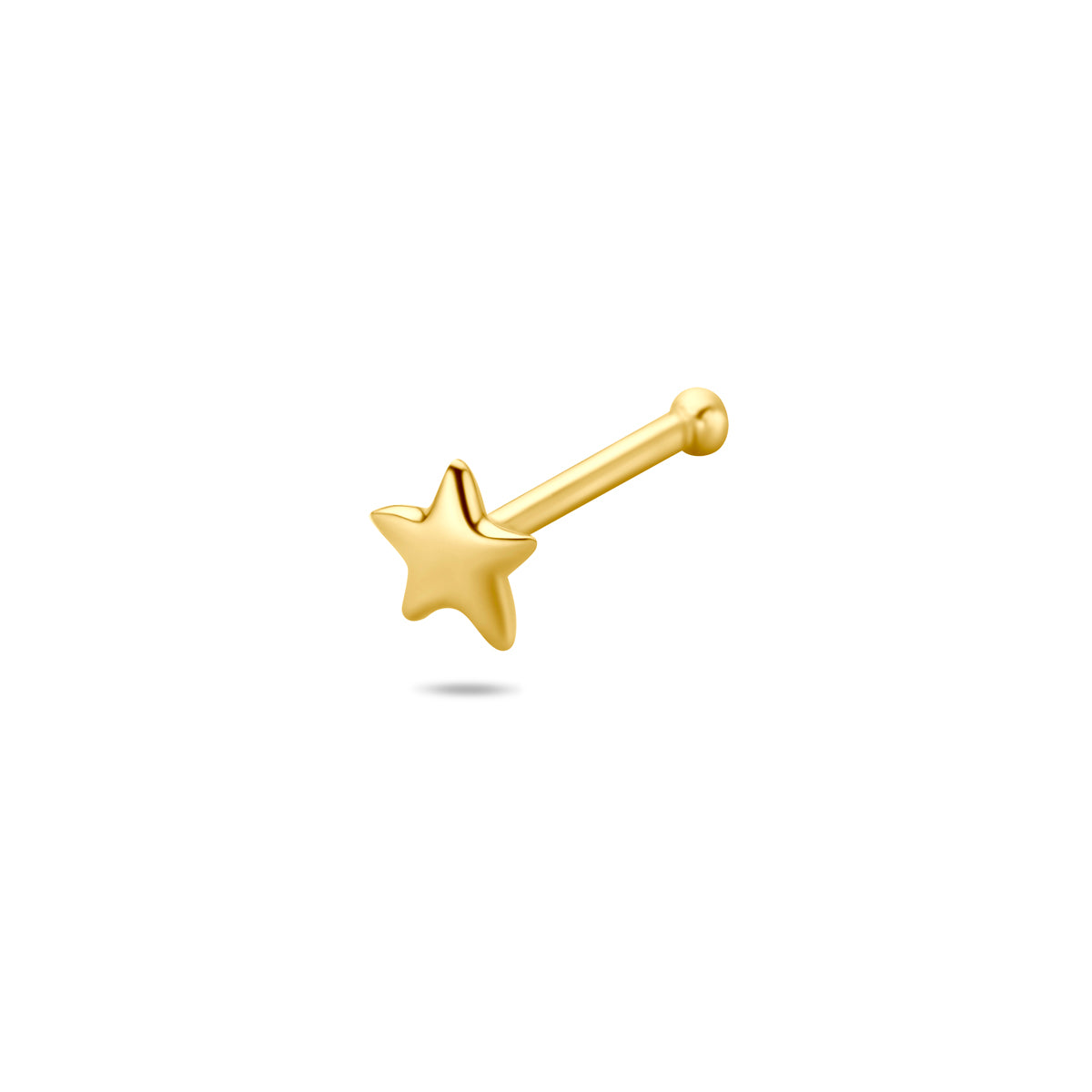 neusknopje ster 3 mm 14K geelgoud