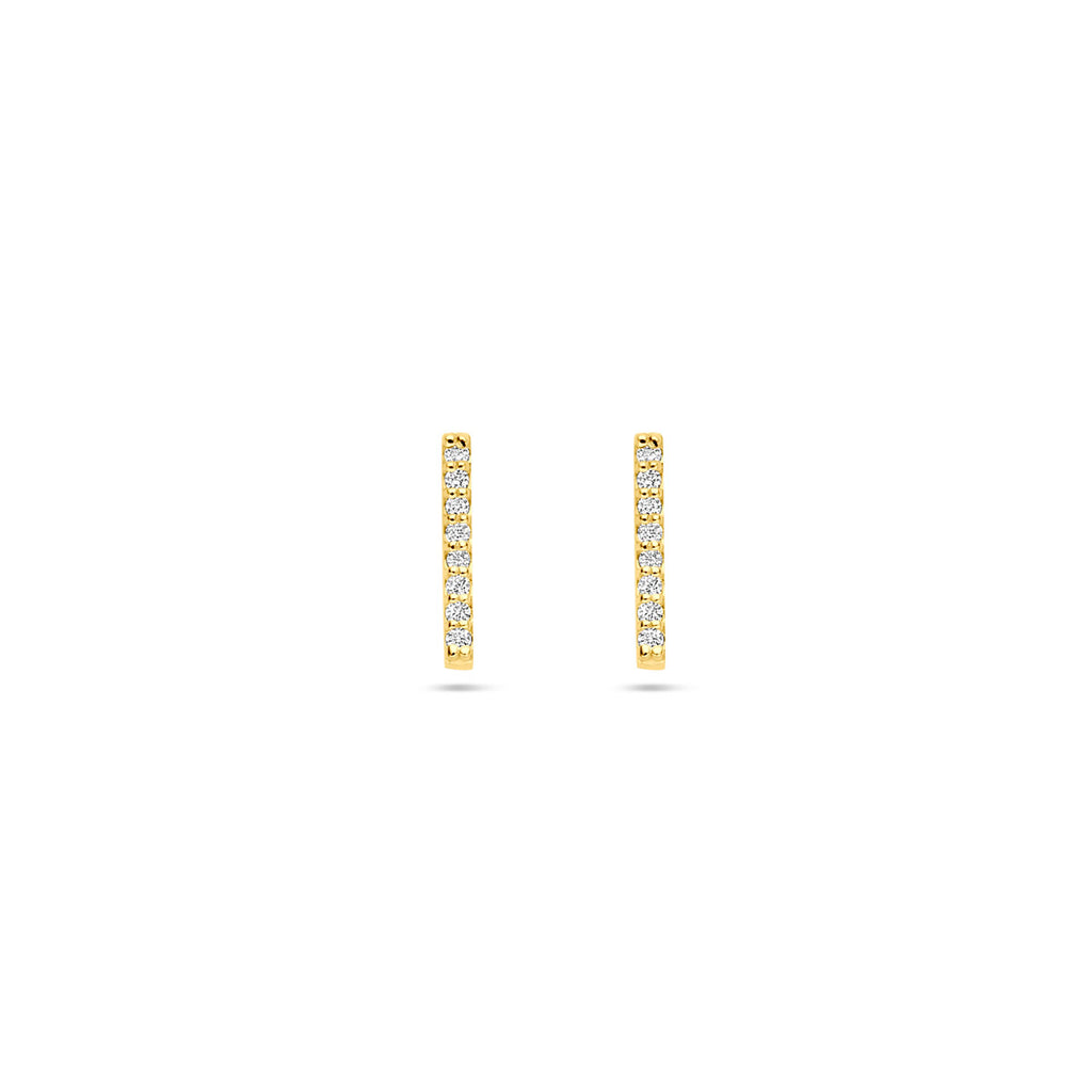 oorknoppen lab grown diamant 0.08ct (2x 0.04ct) g vs 10 mm 14K geelgoud