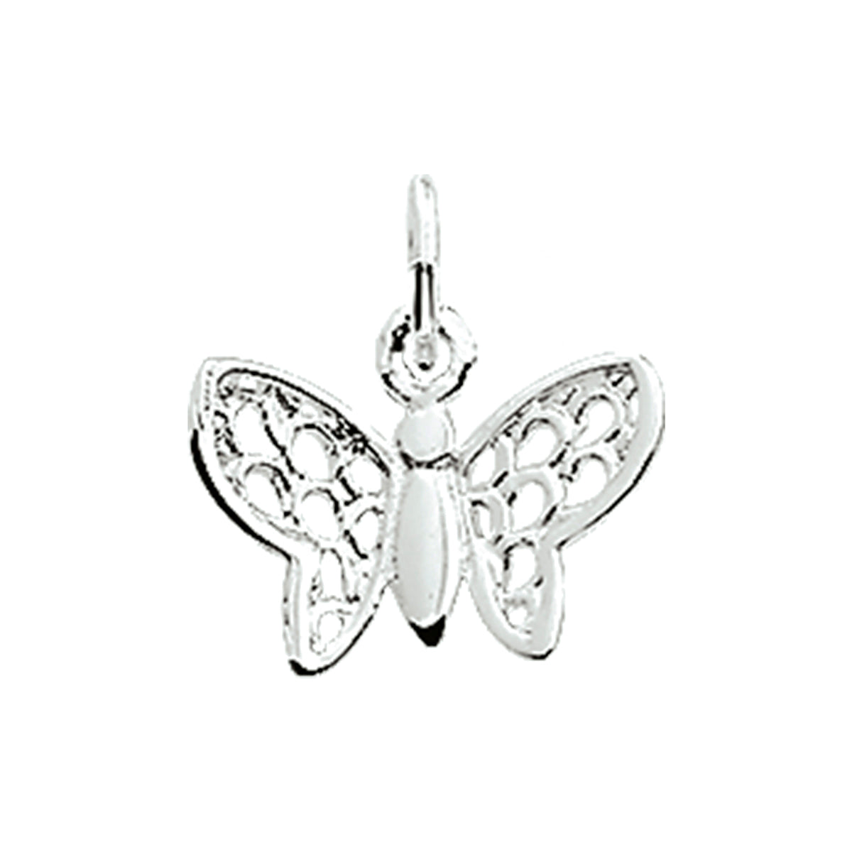 Anhänger Schmetterling 10 mm Silber weiß