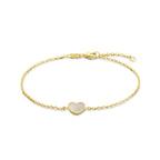 Armband Herz Perlmutt 16 - 18 cm 14K Gelbgold