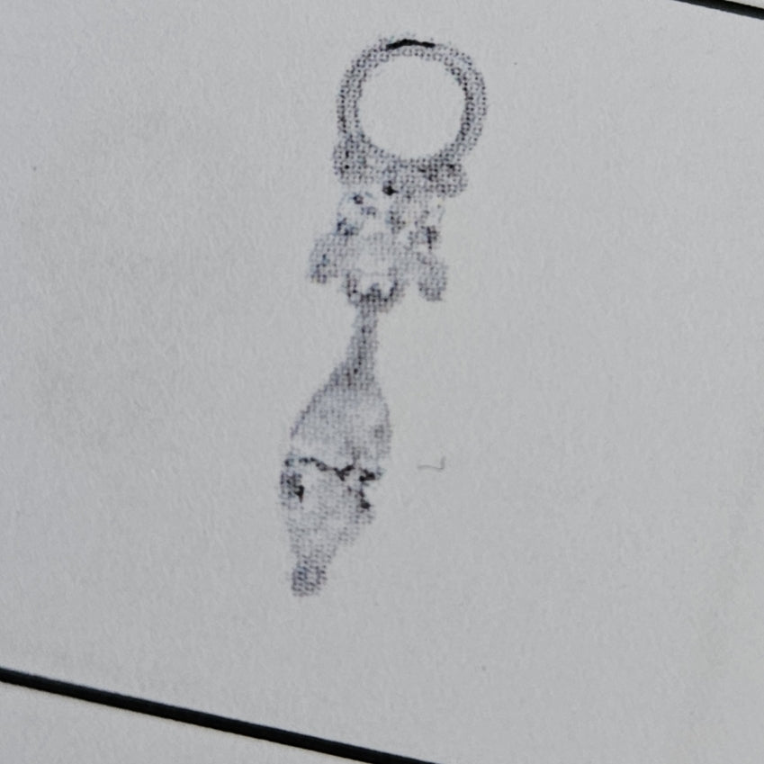 Ohrring-Anhänger Zirkonia einzeln 9 mm rhodiniertes Silber