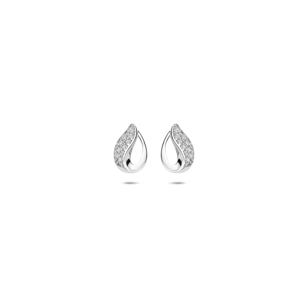 oorknoppen zirkonia 8,5 mm zilver gerhodineerd