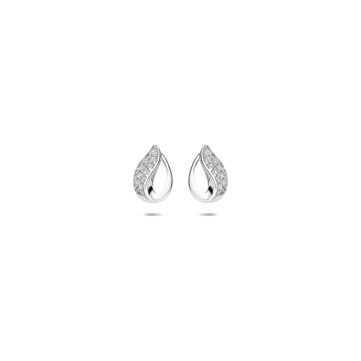 oorknoppen zirkonia 8,5 mm zilver gerhodineerd