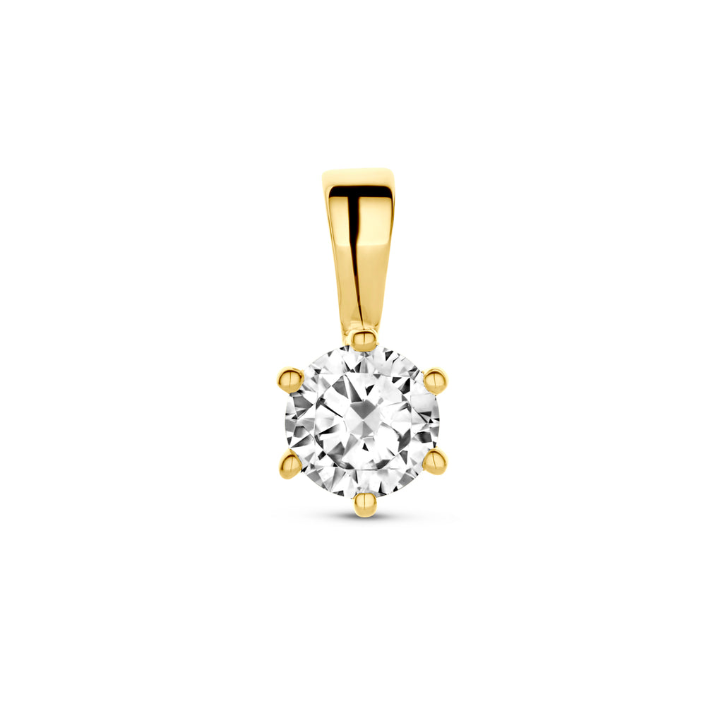 Anhänger Zirkonia 9,5 mm 14K Gelbgold