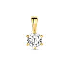 Anhänger Zirkonia 9,5 mm 14K Gelbgold