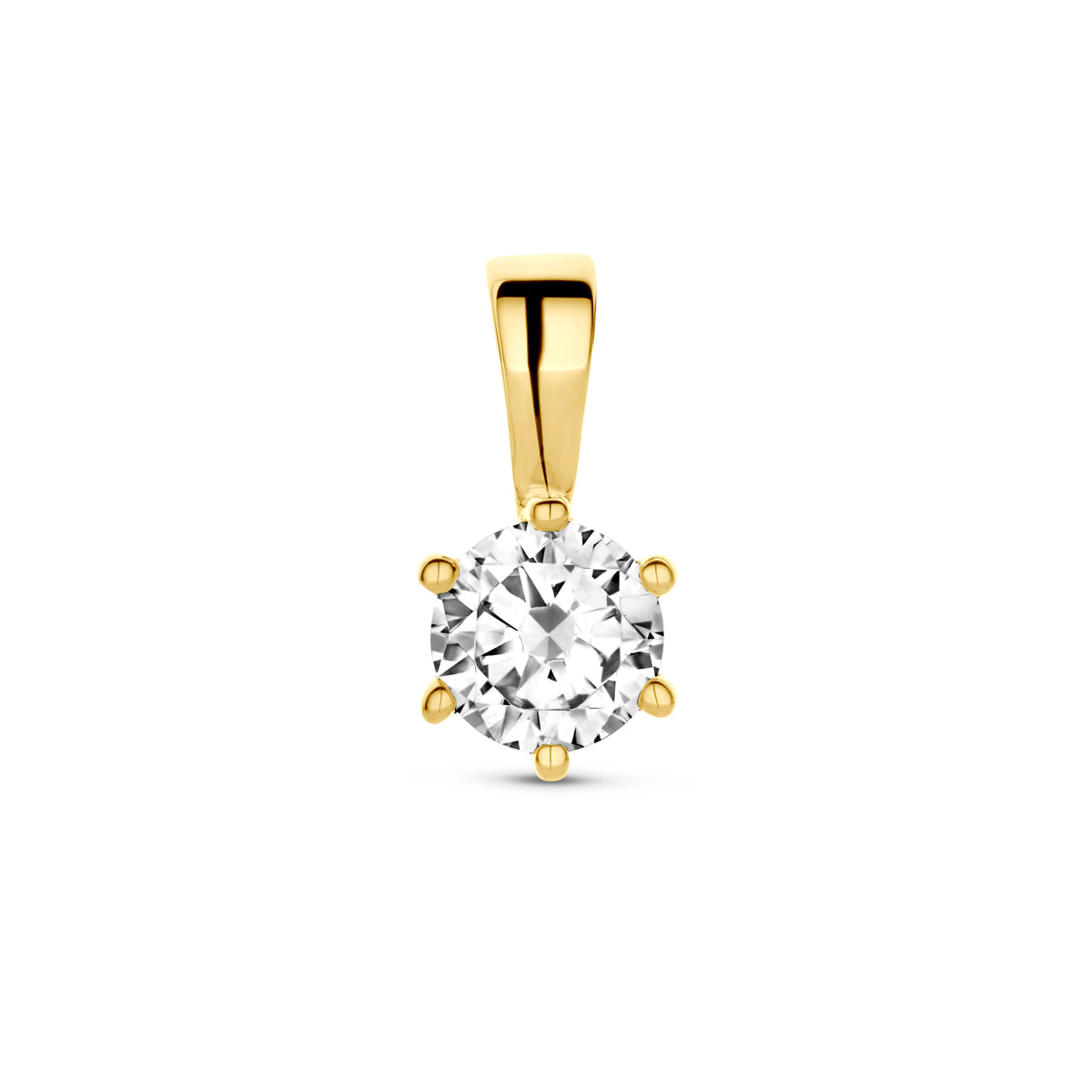 Anhänger Zirkonia 9,5 mm 14K Gelbgold