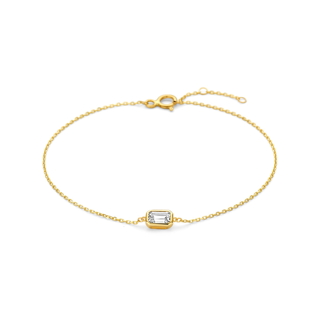 Armband Zirkonia 16,5 - 17,5 - 18,5 cm 14K Gelbgold