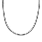 Halskette Schlangenkette flach (rund) 8,0 mm 45 cm mit großem Federringverschluss Silber rhodiniert