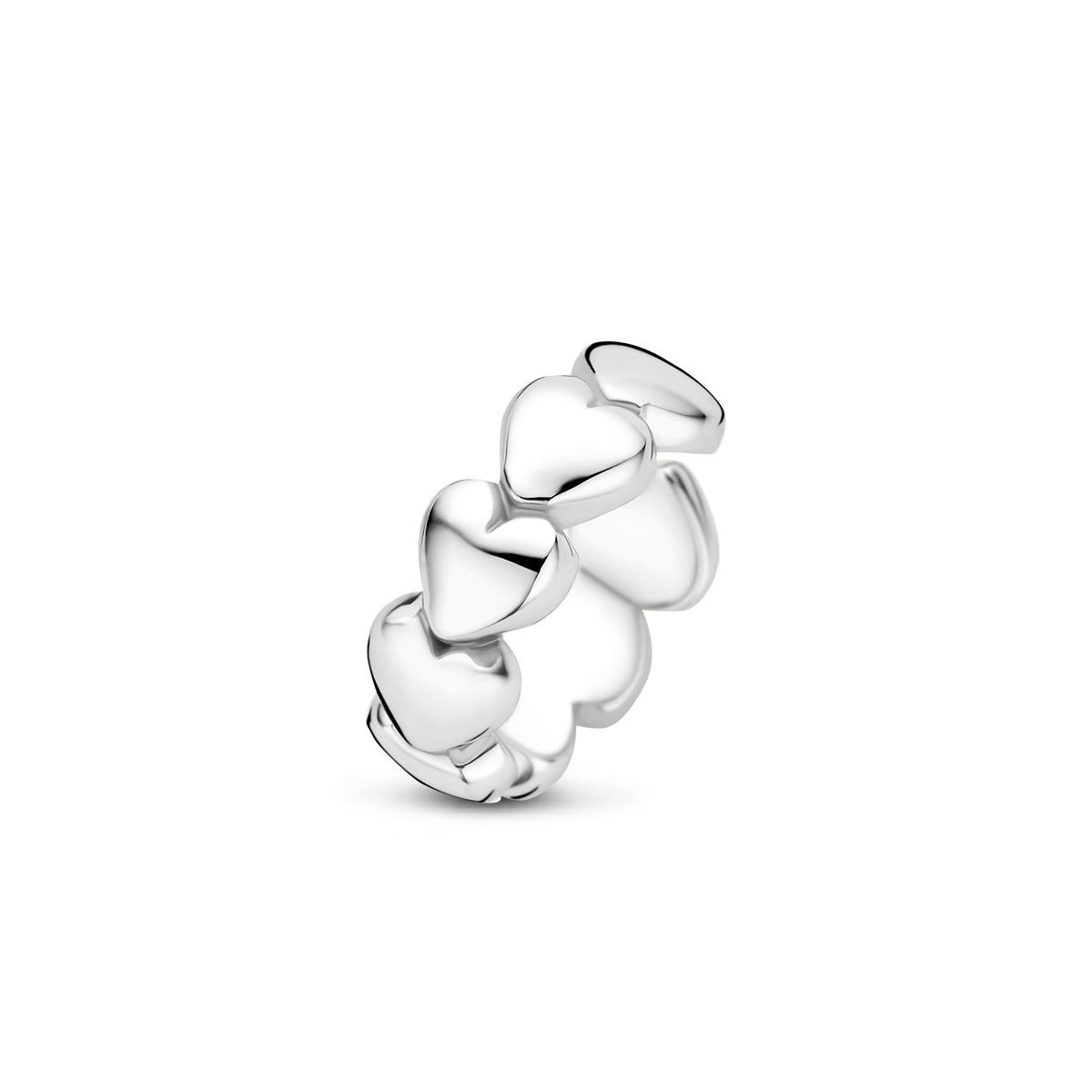 ear cuff hartjes 12,5 mm zilver gerhodineerd